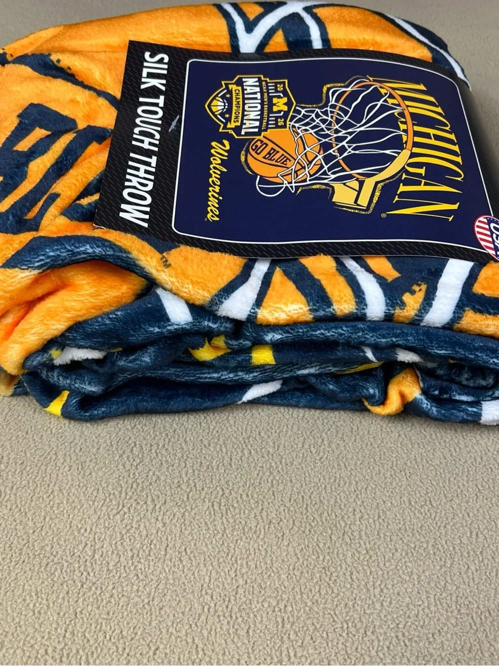 Michigan Wolverines 2026 National Championship Basketball Throw Blanket, 50